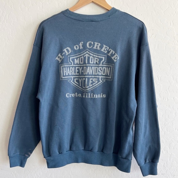Vintage 1995 Harley Davidson of Reno Nevada Pullover Grey / Blue Crewneck - Picture 5 of 13